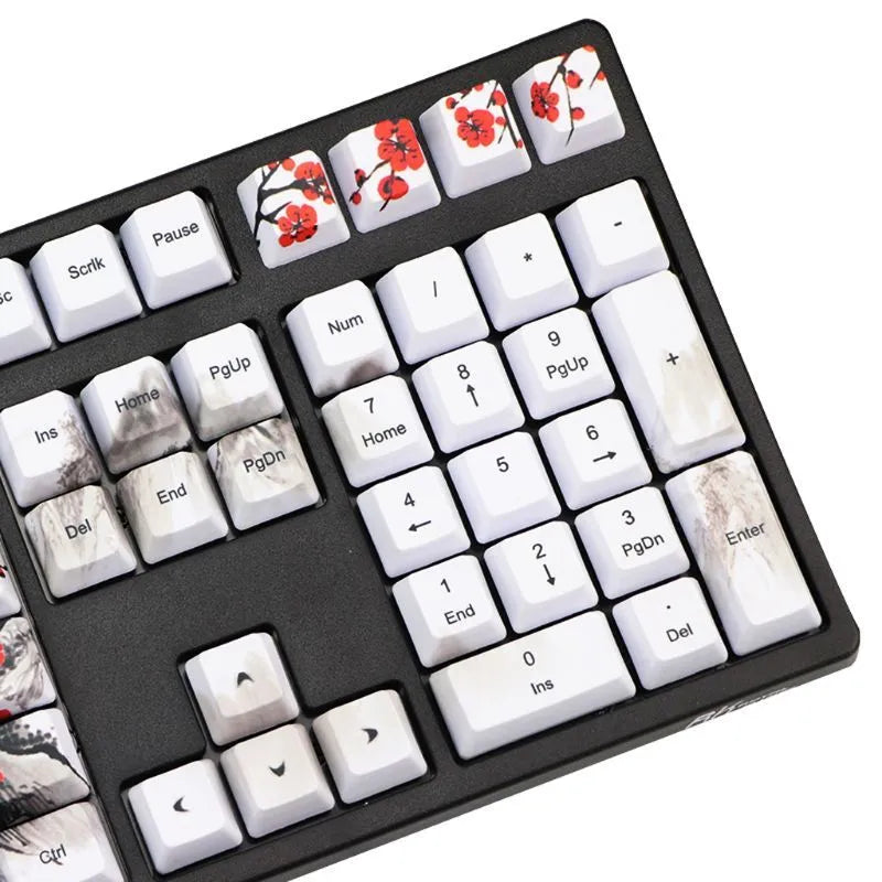 PBT Wangjiang Plum blossom design 109 key keycap set for mechanical keyboards
