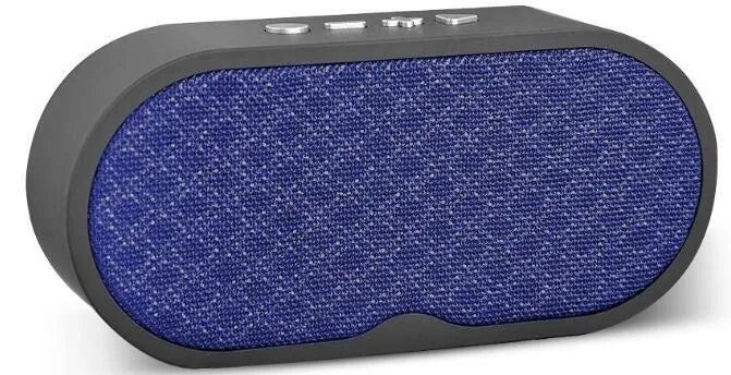 Grey Bluetooth wireless subwoofer speaker with HD microphone, featuring TF card and USB ports.