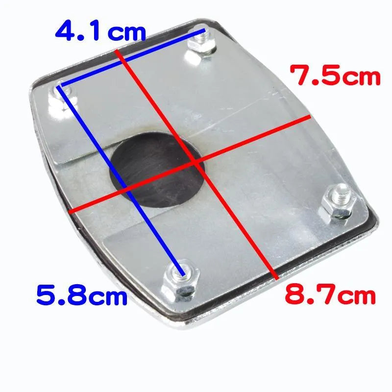 Metal motorcycle brake pedal skid plate for scooter and electric vehicle protection