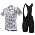 Cycling kit in black or white, shorts or strap style, sizes XS to XXL
