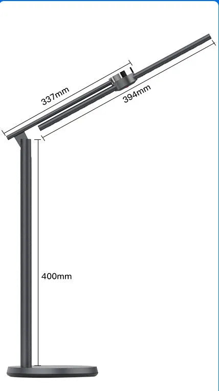 Folding alloy LED desk lamp with touch switch and stepless dimming for study or bedside use
