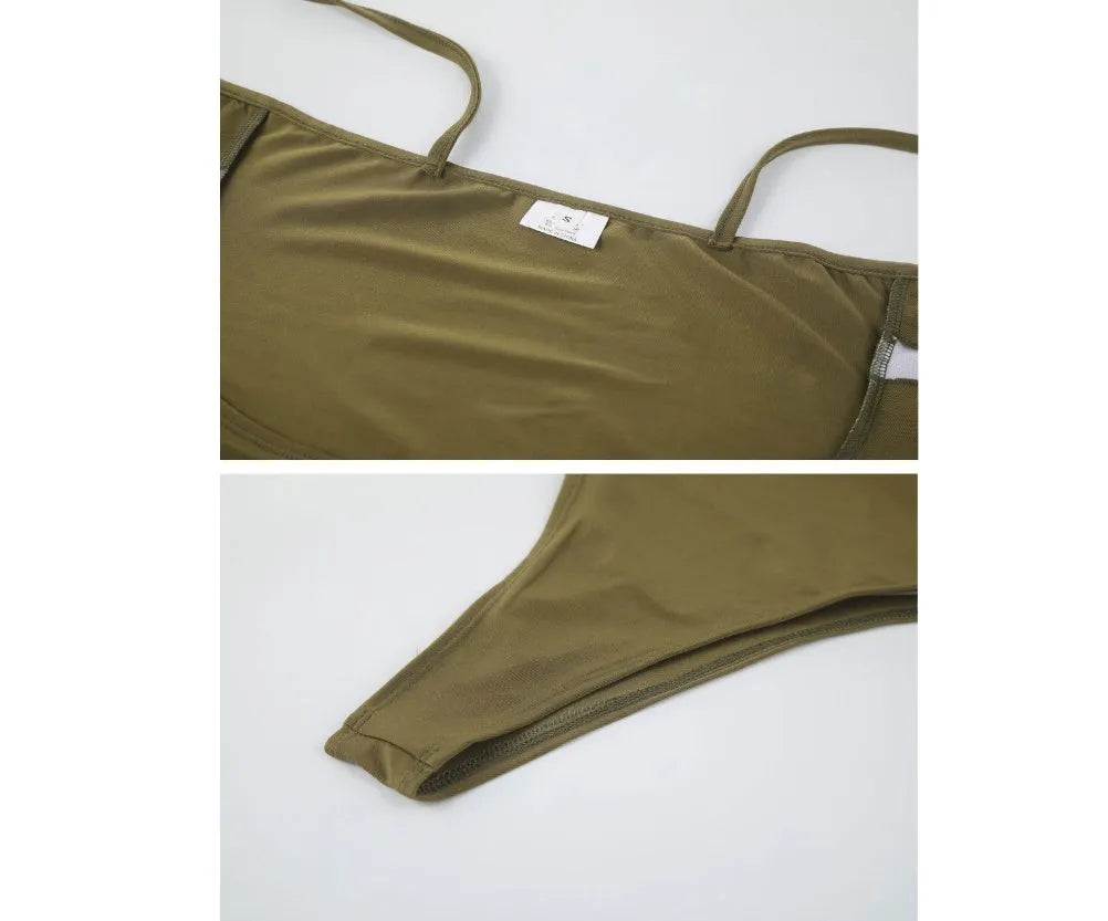 One-piece swimsuit tie knot print open back solid colour women's polyester swimsuit ZC2520
