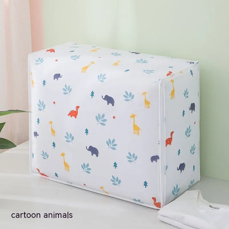 PEVA dustproof quilt storage bag with cube shape, available in small medium or large sizes