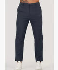 Men's solid colour casual suit trousers in black, business all-match polyester blend design