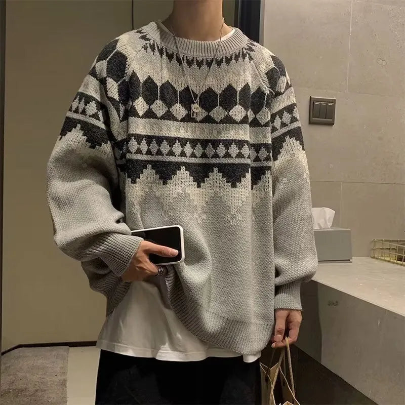 Handsome Inner Wear loose-fit base sweater coat in B131 Black, polyester fibre pullover for men