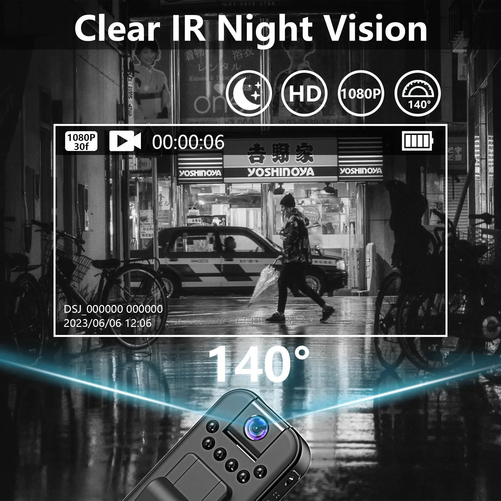 L7 HD infrared security camera with night vision capability and Wi-Fi connectivity