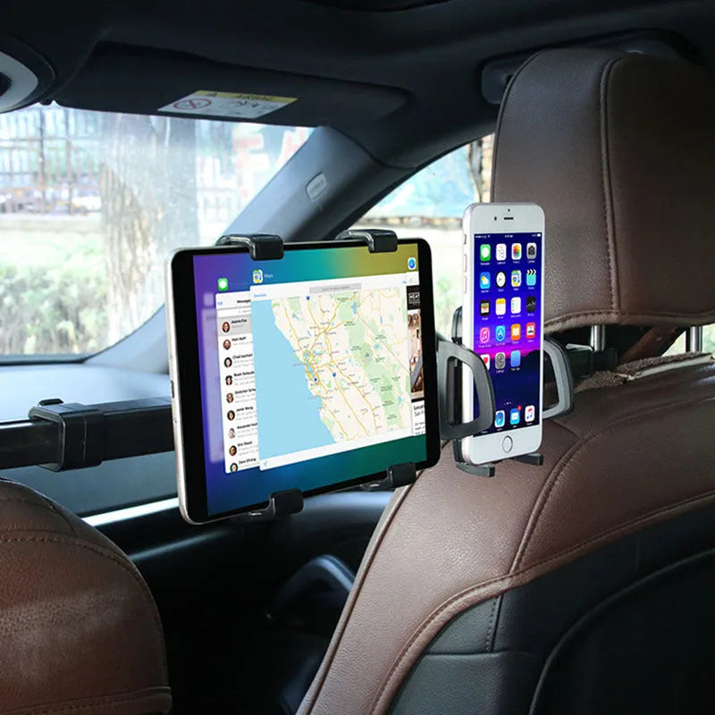 Black ABS plastic PC car back seat bracket for 4-10 inch devices with 360-degree rotation
