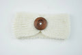 Hand-woven baby wool headband in pink, measuring 8x18 cm, for newborn girls