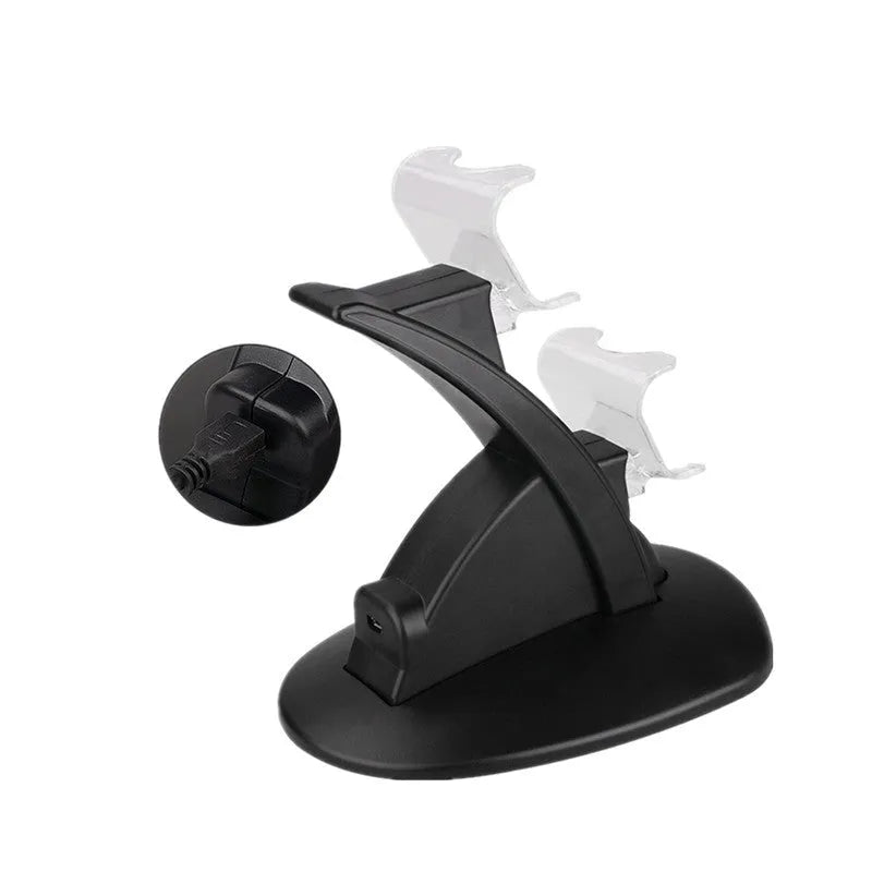 Black Xbox dual controller charging dock station for Xbox One and Xbox One S gamepads.
