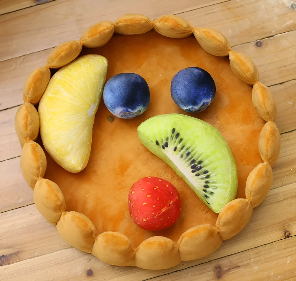 Creative fruit egg tart pet bed with washable cushion in 42x42cm for small pets
