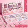 Pack of colourful printed card stickers for children's notebooks with five different design themes.