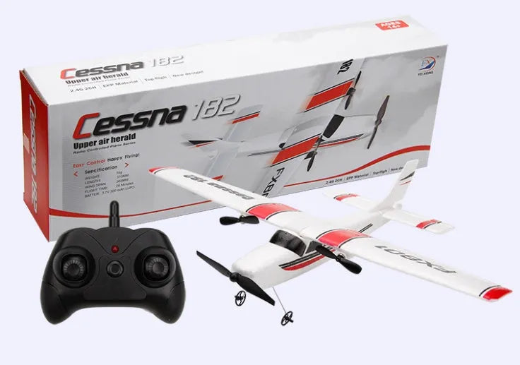 DIY Cessna 182 remote control glider made of EPP foam, 38.5 cm wingspan, orange and white colour scheme