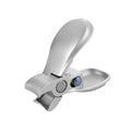 Large opening stainless steel anti-splash nail clipper in silver for manicure nail trimming