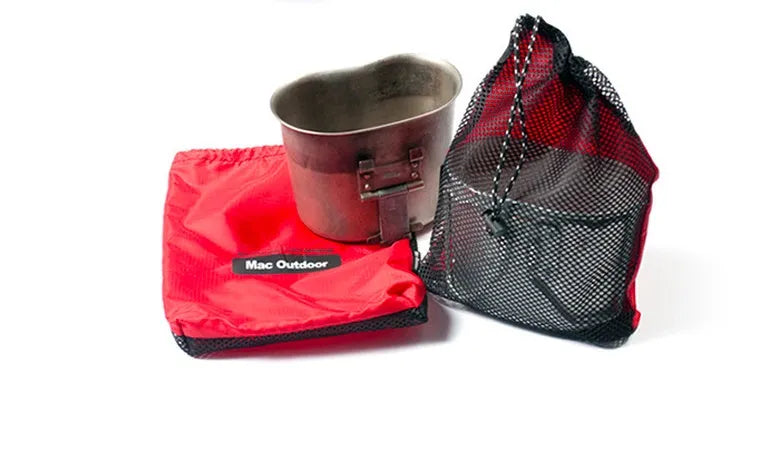 Five Oxford drawstring bags with 200D cloth and mesh in a set for storage and travel