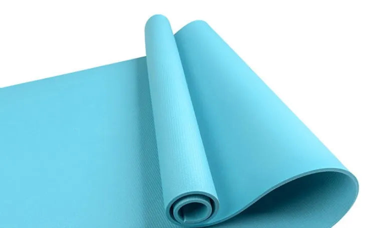 EVA composite yoga mat in choice of six colours showing textured anti-skid surface