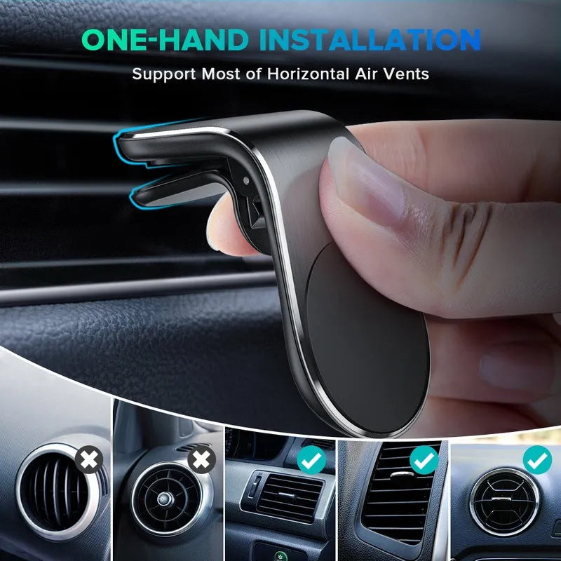 Adjustable car mounting bracket in black, gold or silver for dashboard, windscreen or air vent attachment