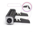 Black notebook cooling pad with five fans, USB cable, and optional fold-out support stand for laptops.