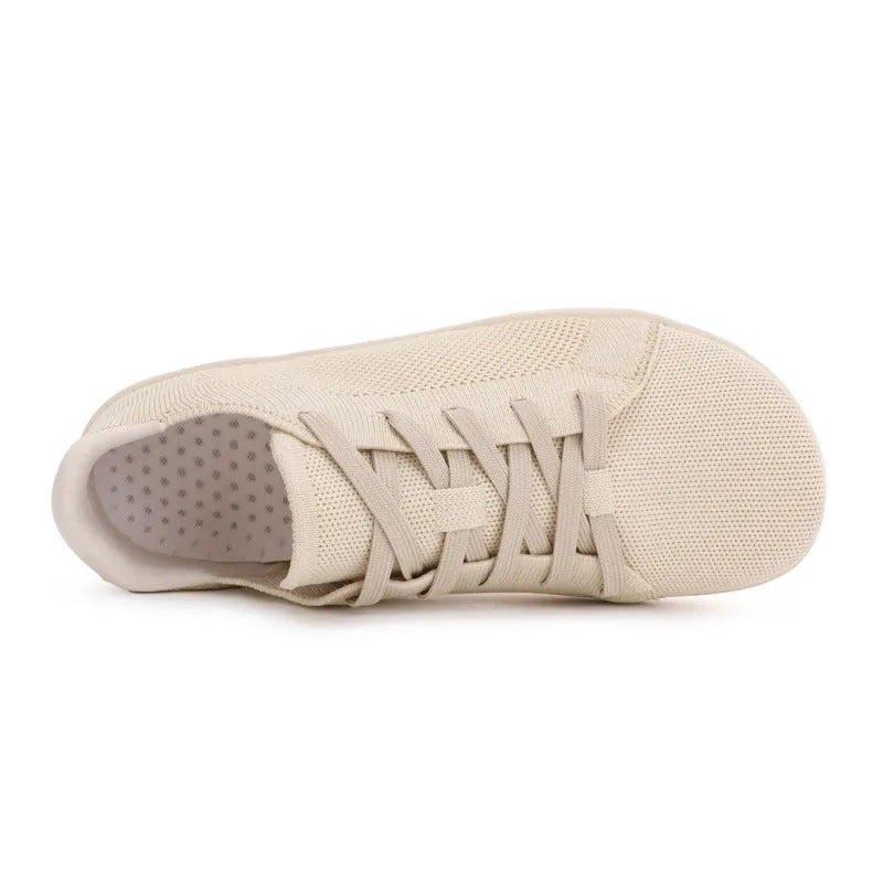 Wide toe barefoot yoga shoes with rubber sole and cotton lining in black, side view