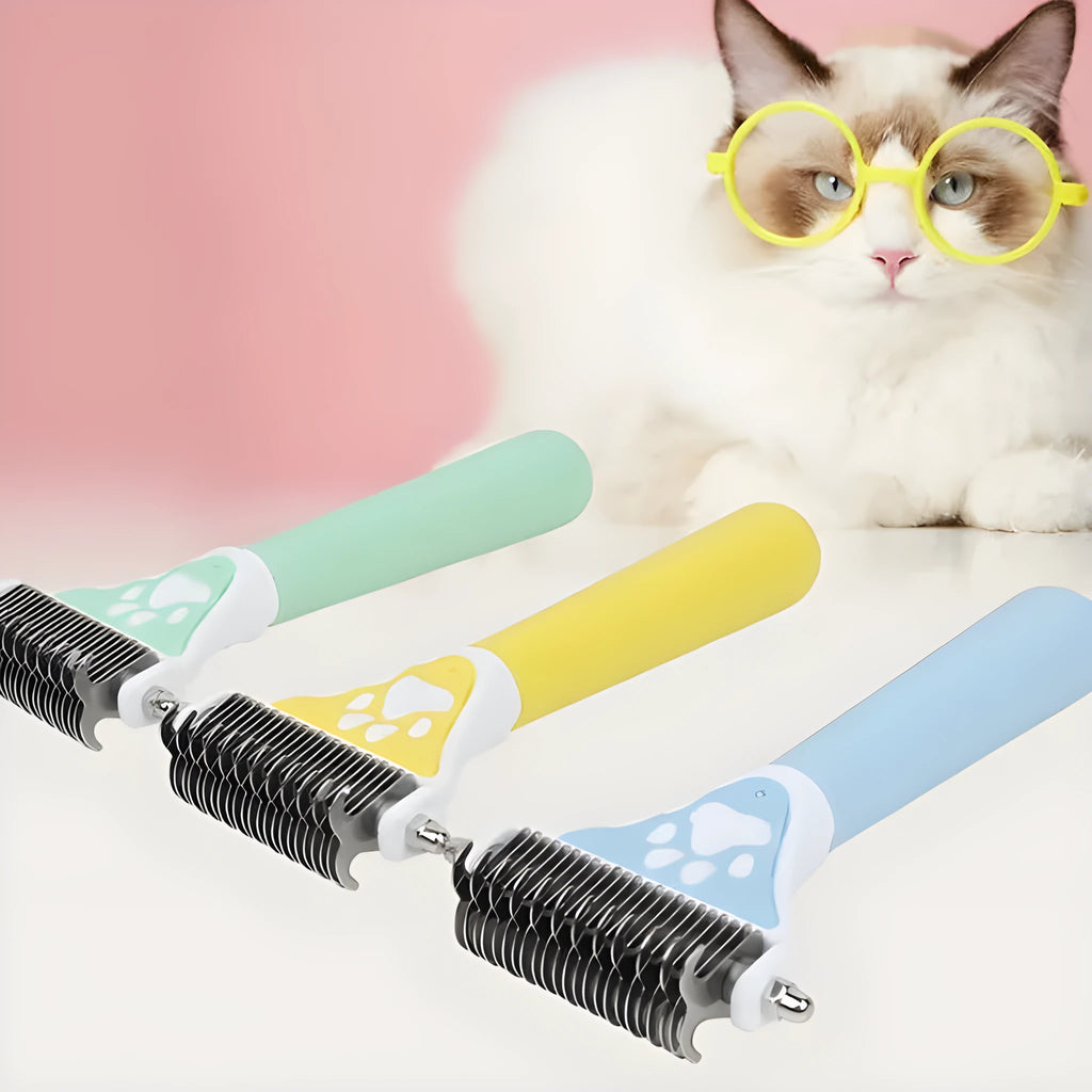 pet dog comb for float hair cleaning knot untying in green and yellow colour options