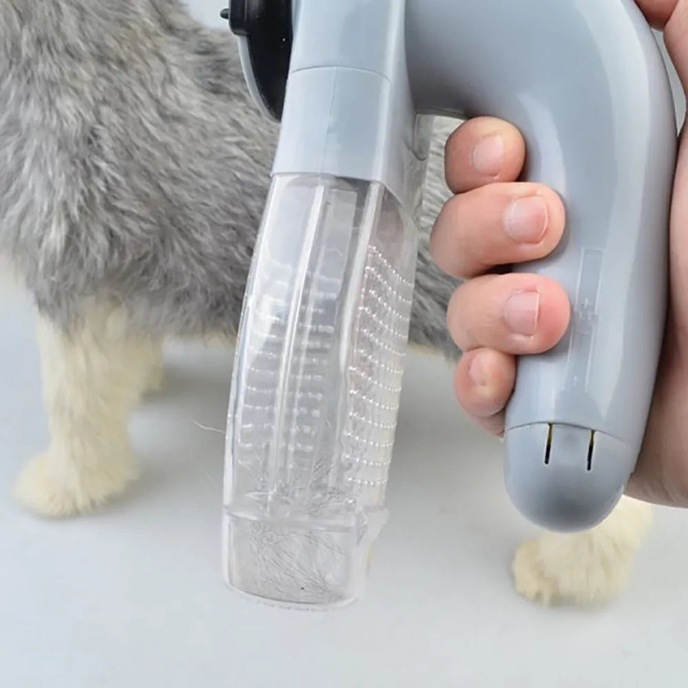 Grey electric pet hair remover device, 19cm handheld ABS rubber tool for cat and dog hair