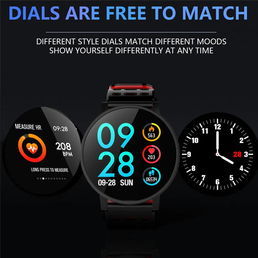T3 Smart Watch on wrist showing 1.3 inch IPS colour display with heart rate monitoring, soft silicone strap