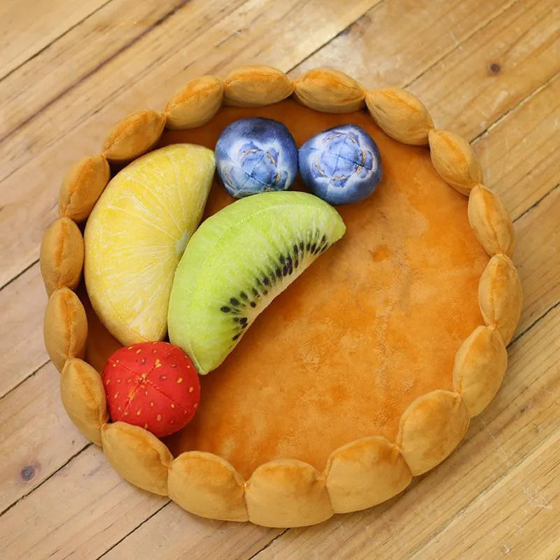 Creative fruit egg tart pet bed with washable cushion in 42x42cm for small pets