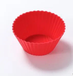 12 reusable silicone cupcake liners in 6 colours, with two nonstick baking cups of each colour.