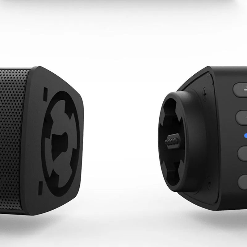 Black foldable split Bluetooth TV speaker with dual 5W output and 2000mAh battery