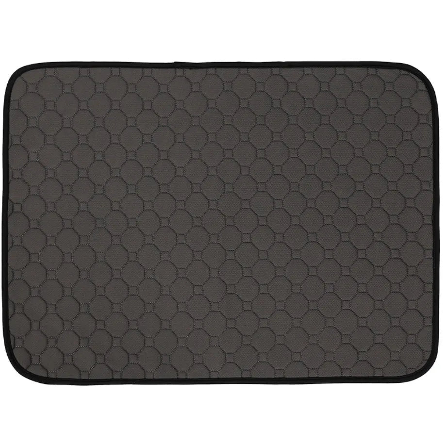Reusable dog urine pad in gray with non-slip TPU waterproof bottom, size L (100x67cm)