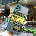 Boarding pass silicone phone case in Japanese Korean style skin feel finish army green colour for iPhone