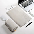 Frosted notebook liner bag in grey for a 13.3 inch laptop with plush interior and plastic outer shell