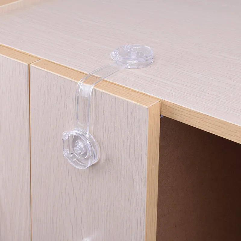 Transparent circular multi functional child safety lock for cabinets drawers and doors anti pinch hand protection