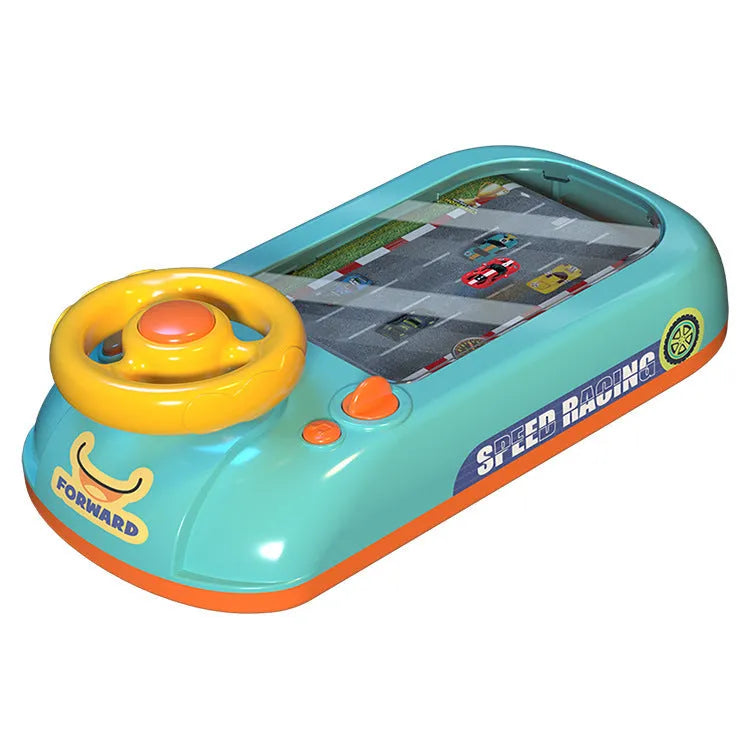 Children's simulation driving steering wheel toy in Racing Adventure style by Cojump, plastic construction, indoor educational toy
