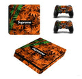 PS4 Slim game console sticker with colourful design and breathable groove adhesive