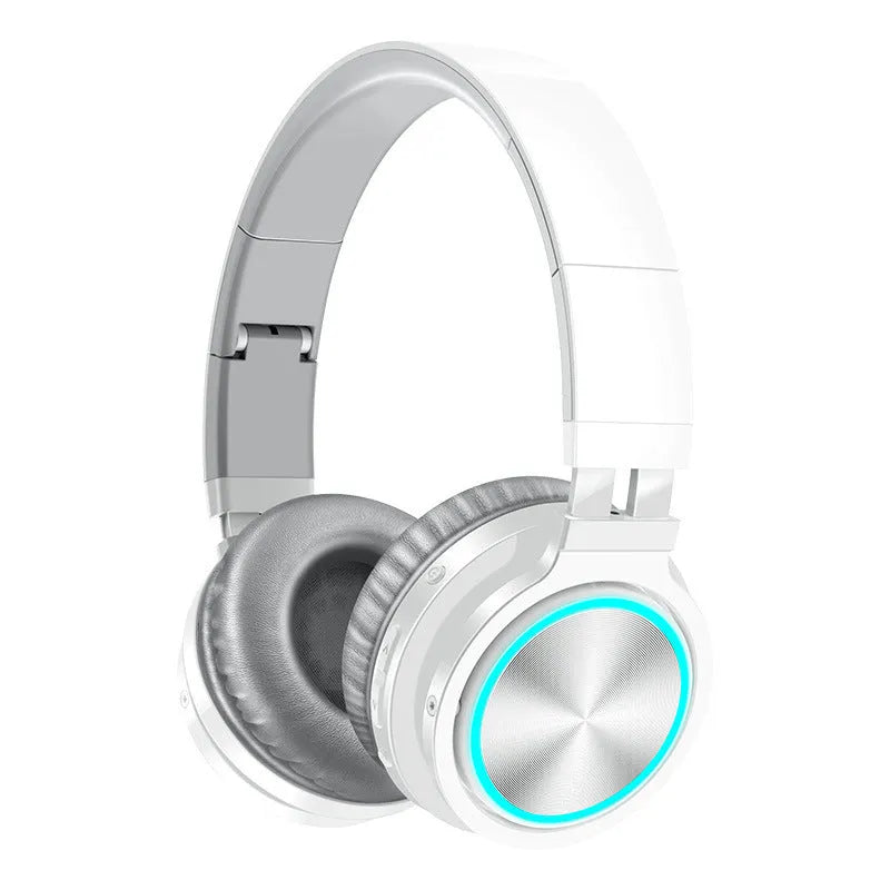 B12 wireless folding headset in black, black and red, or white and grey colour options.
