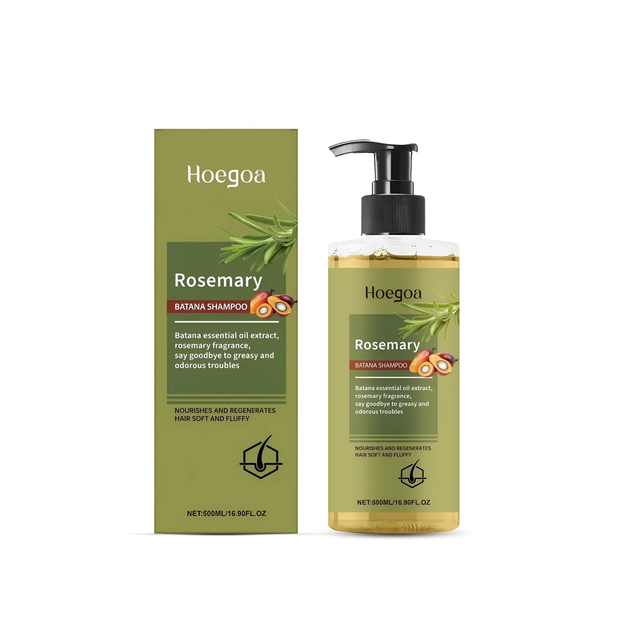 500ml bottle of Rosemary Hair Growth Shampoo with botanical extracts