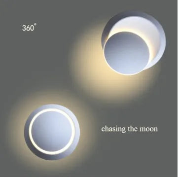 Moon bedside lamp with iron shade, 14x7cm size, E27 LED specification, white or black, postmodern profiled shape