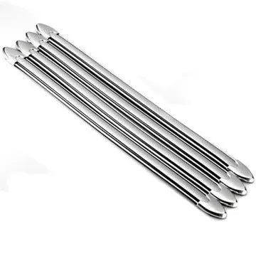 Set of 4 silver electroplated car anti-collision bumper strips each 41cm long with black adhesive backing