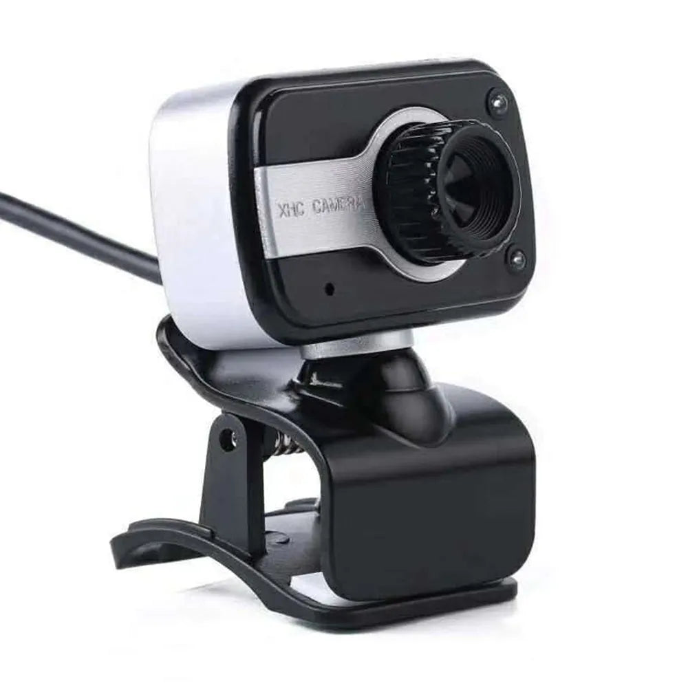 Blue mini driverless USB webcam on a stand with a 1.45m cable and 360-degree rotating head.