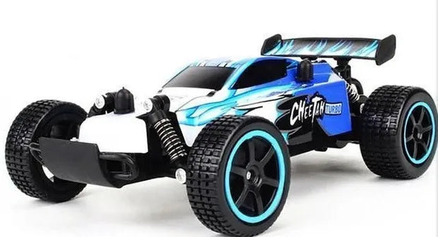 Blue and yellow 1:18 scale remote control drift car with 2.4Ghz transmitter