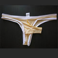 Men's ice silk nylon underwear briefs shown in multiple colours including army green, black and sky blue.