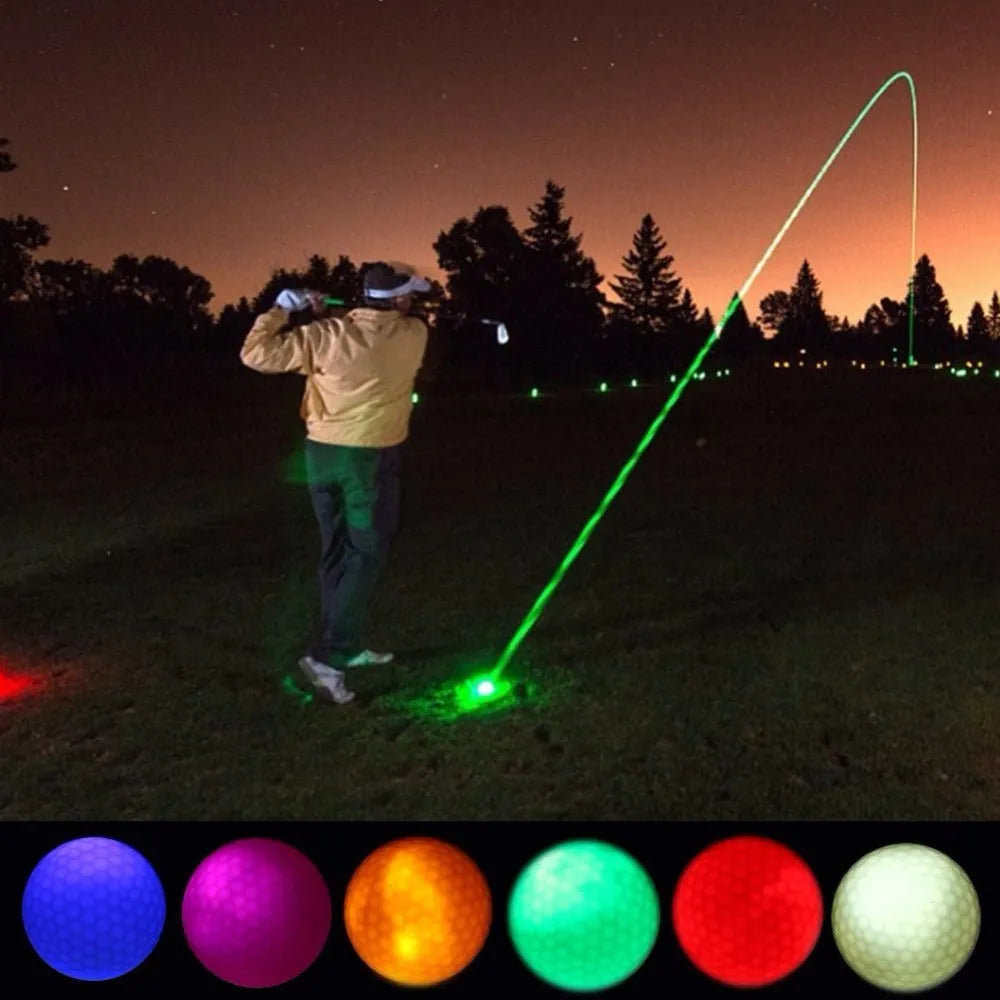 Glow Ball strobe golf ball on grass, random colour, 4.3 cm diameter