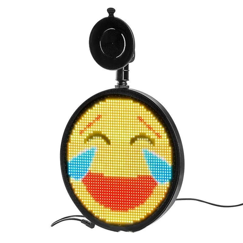 Car LED emoji light 225x225x19mm full colour display with 48x48 dots and ABS frame