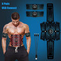 EMS muscle stimulating fitness sticker in blue with rechargeable device for abdominal and leg shaping
