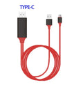 Black Lightning to HDMI cable adapter for iPhone 5 to 11 Pro Max with reversible plug