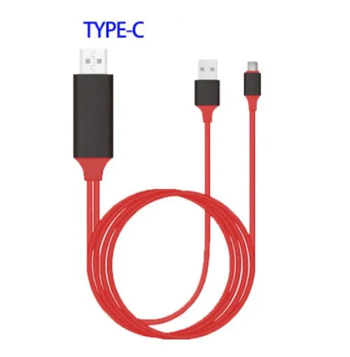 Black Lightning to HDMI cable adapter for iPhone 5 to 11 Pro Max with reversible plug