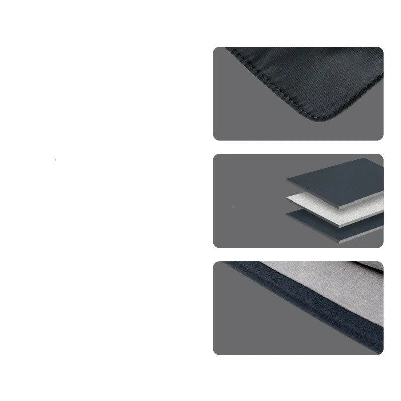 Black and white nylon laptop bag protective cover with flip opening, interior pockets, sizes 13 to 16 inch