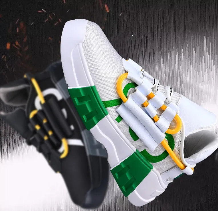 Platform sneakers with front strap, breathable mesh inner, MD sole, flying line upper, EU sizes 39-45