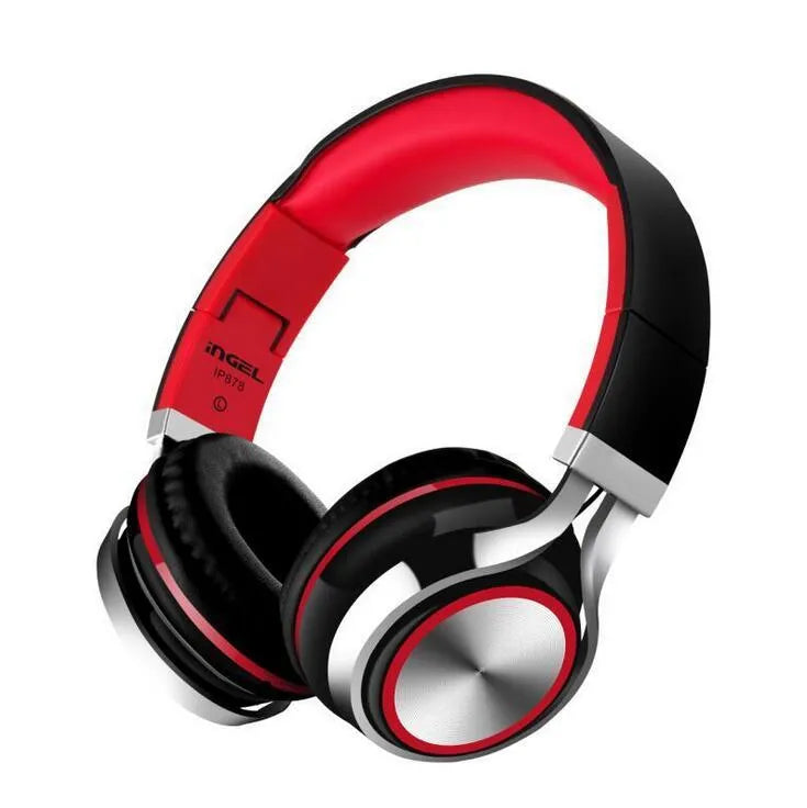 Folding cell phone headset with 40mm drivers in black, blue, or white Bluetooth versions