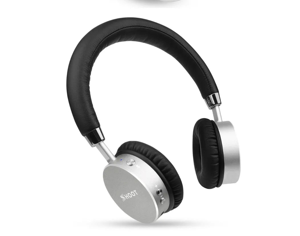 Wireless Bluetooth headset over-ear with 40mm driver, 290mAh battery, 10m range, includes USB and headphone cables